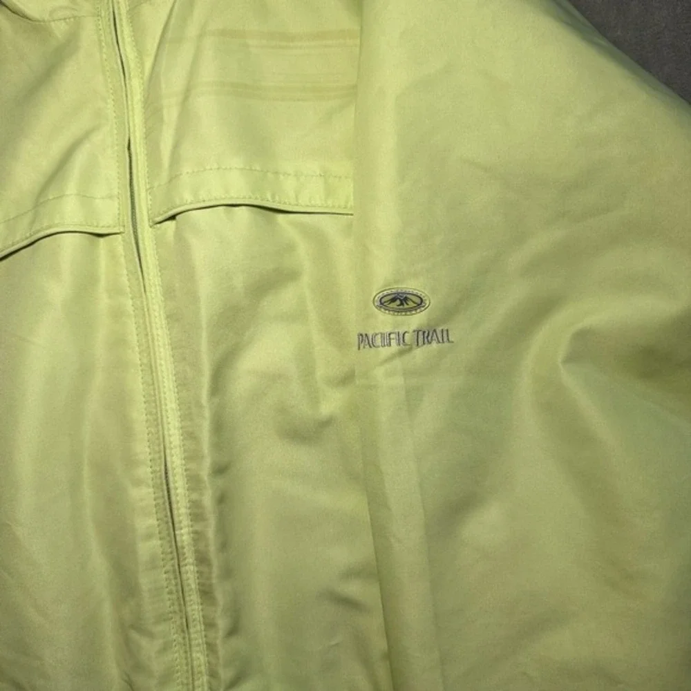 Vtg Pacific Trail Hooded Jacket XL Green Fleece Lined Windbreaker Gorpcore Y2K